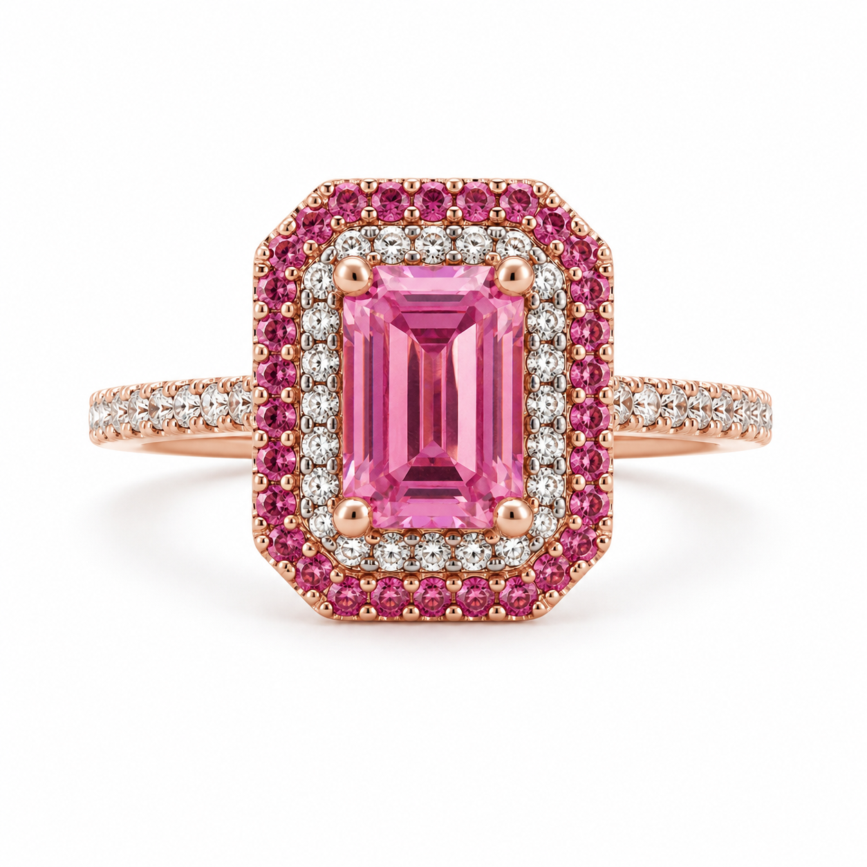 10ct Rose Gold Pink Ring With Natural Diamonds from Mr Money NZ