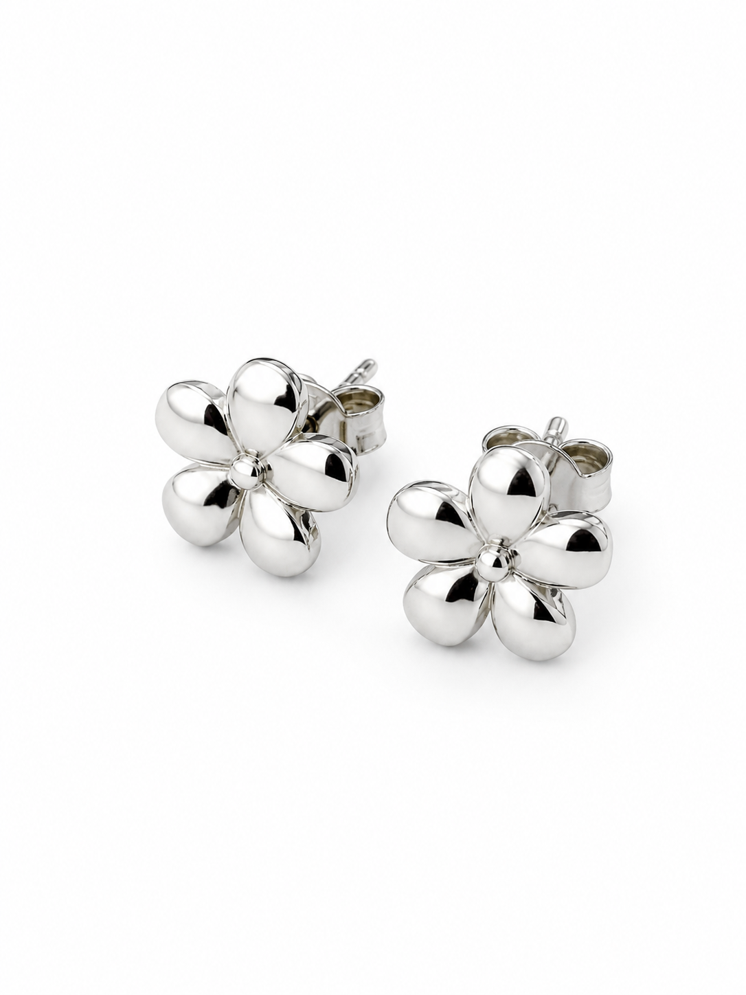 9ct White Flower Earrings
