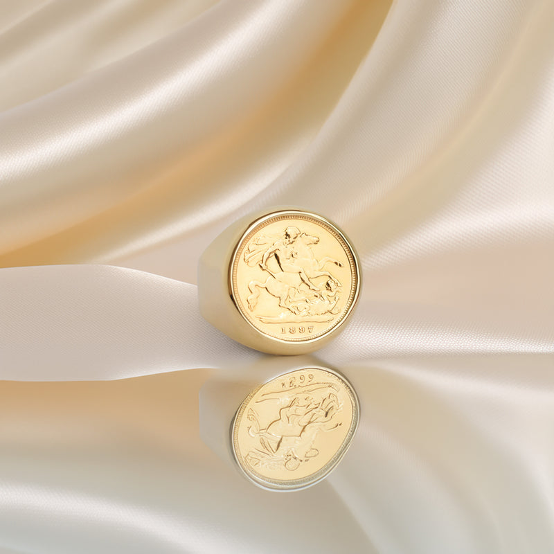 9ct Gold Half Sovereign Ring