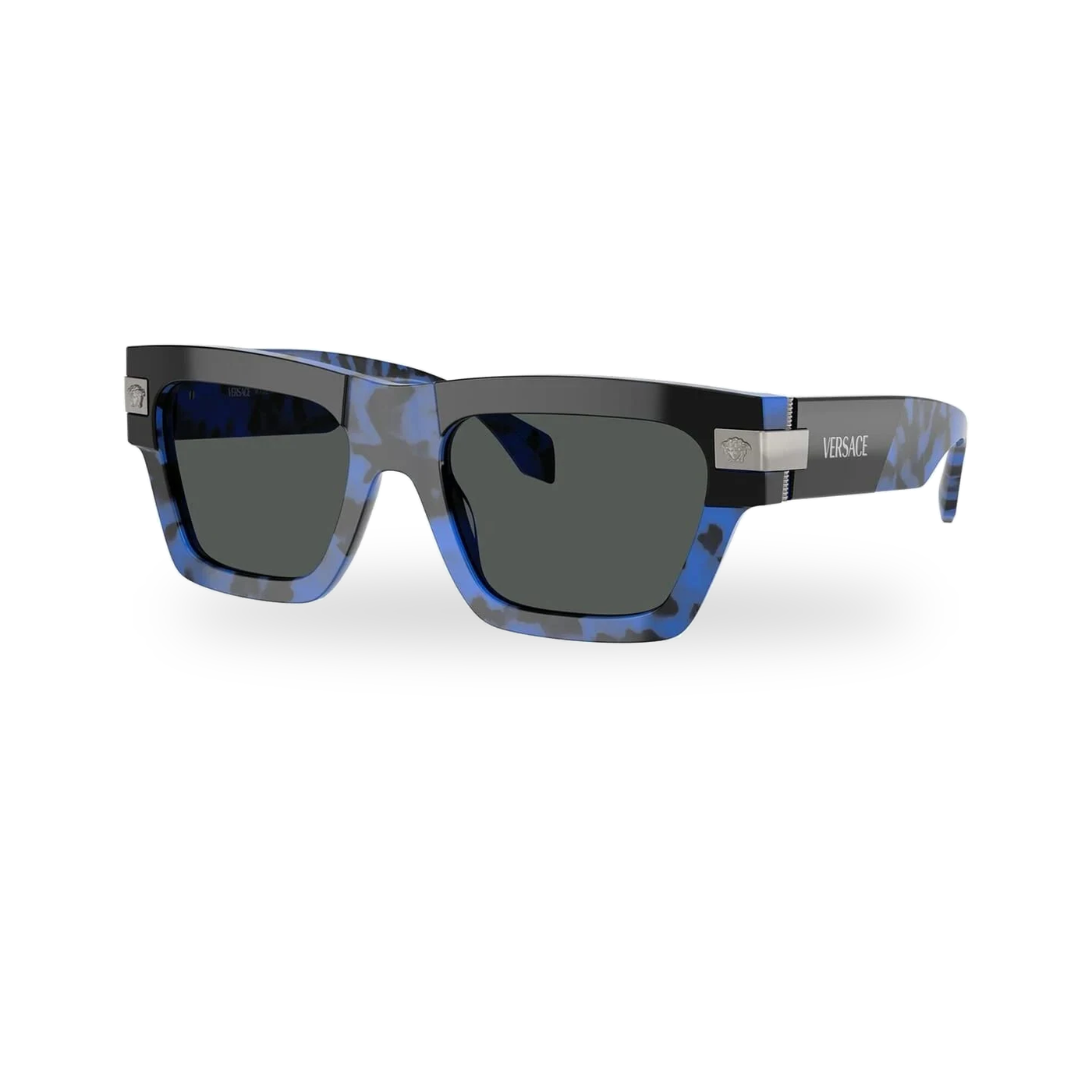 Versace Havana Blue Frame Sunglasses - transparent product photo with soft shadow