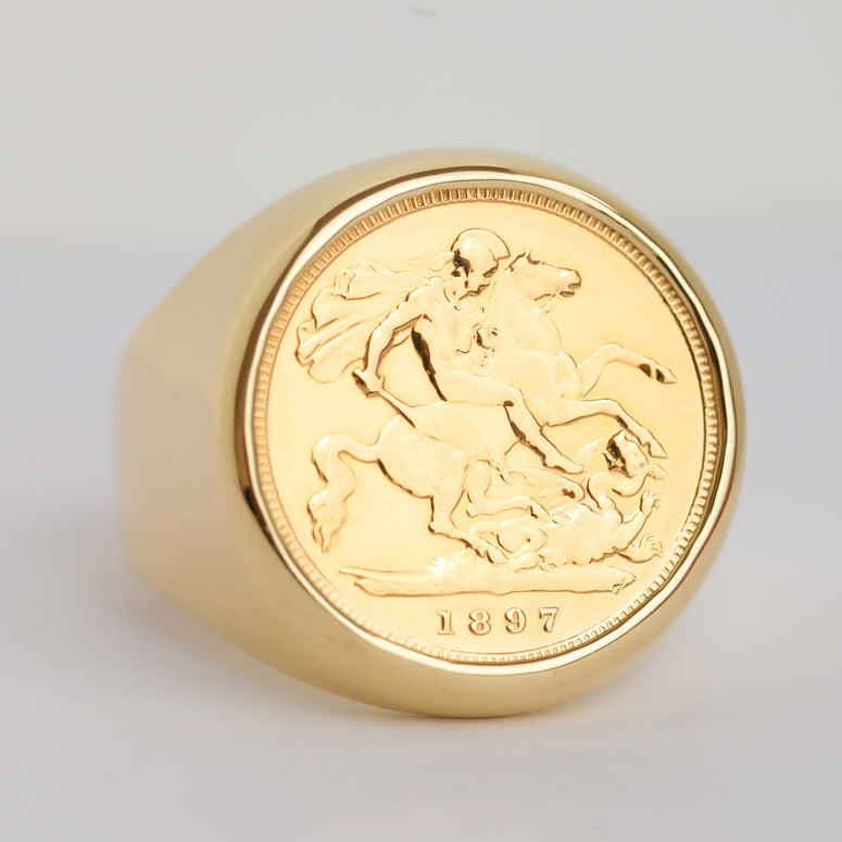 9ct Gold Plain Full Sovereign Ring