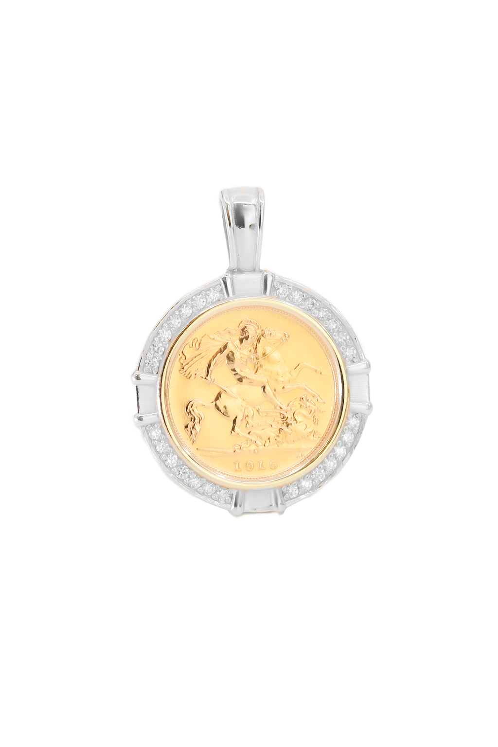 Half Sovereign Diamond Pendant