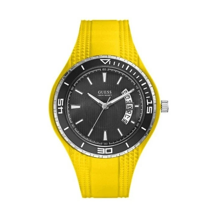 Guess Men’s Yellow Sports Watch –  GUW95143G6 Black Dial