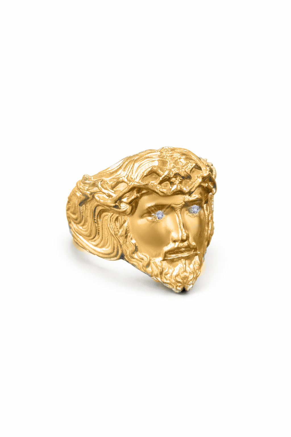 9ct Jesus Ring With Diamond Eye