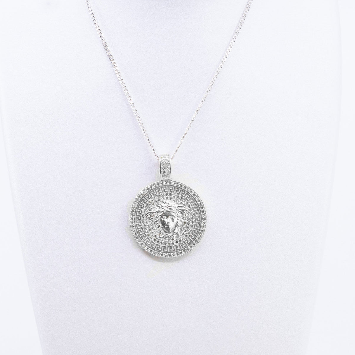 Sterling Silver Fully Iced Medusa White