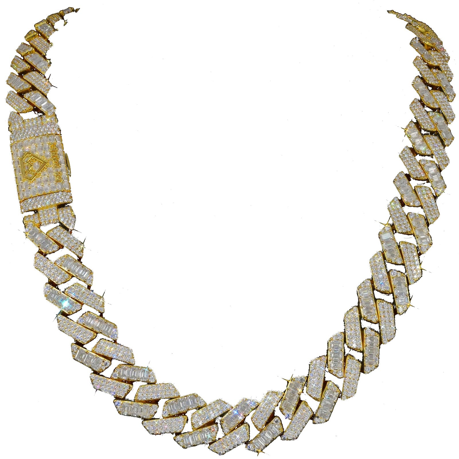 Miami Cuban Link Chain Iced on white background