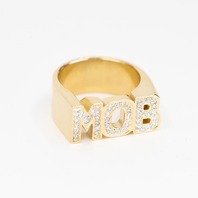 9ct MOB Ring with Diamonds