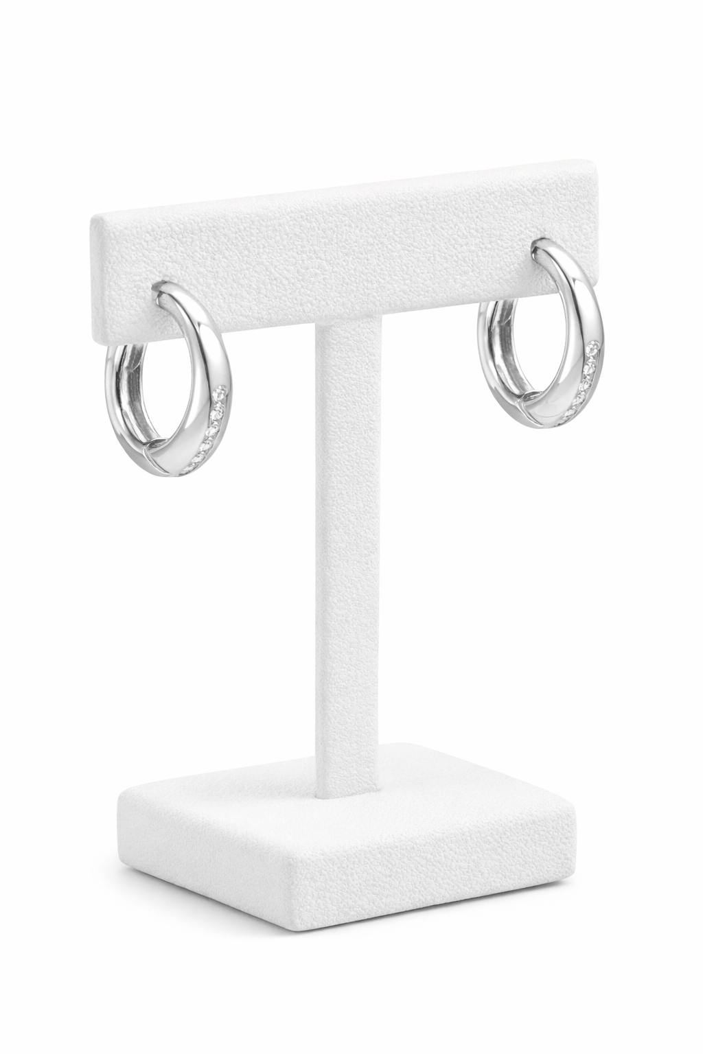 Sterling Silver 16mm Huggies with CZ