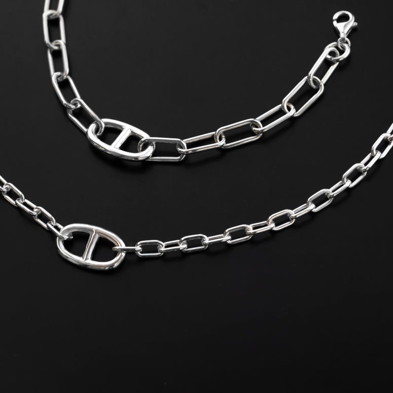 Sterling Silver Nautical Chain + Bracelet