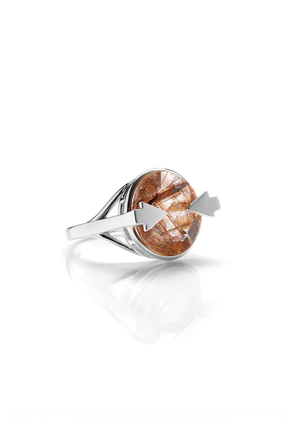 Karen Walker Navigator Ring – 14mm Round Rutilated Quartz