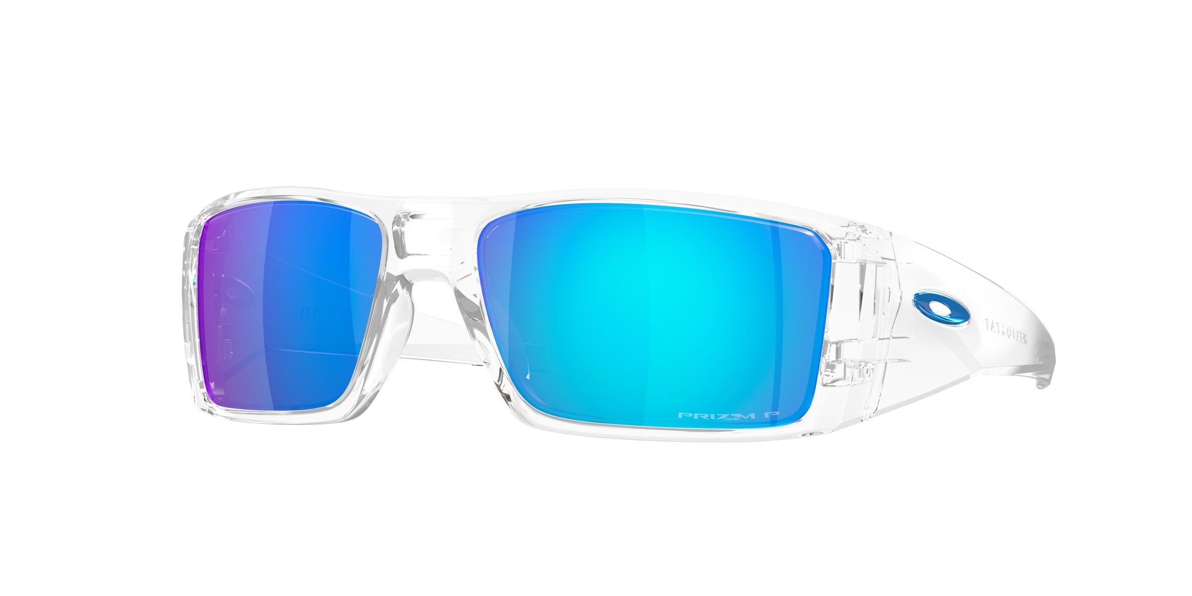 Oakley 0OO9231 Heliostat Sunglasses in Clear with Prizm sapphire polarized lenses