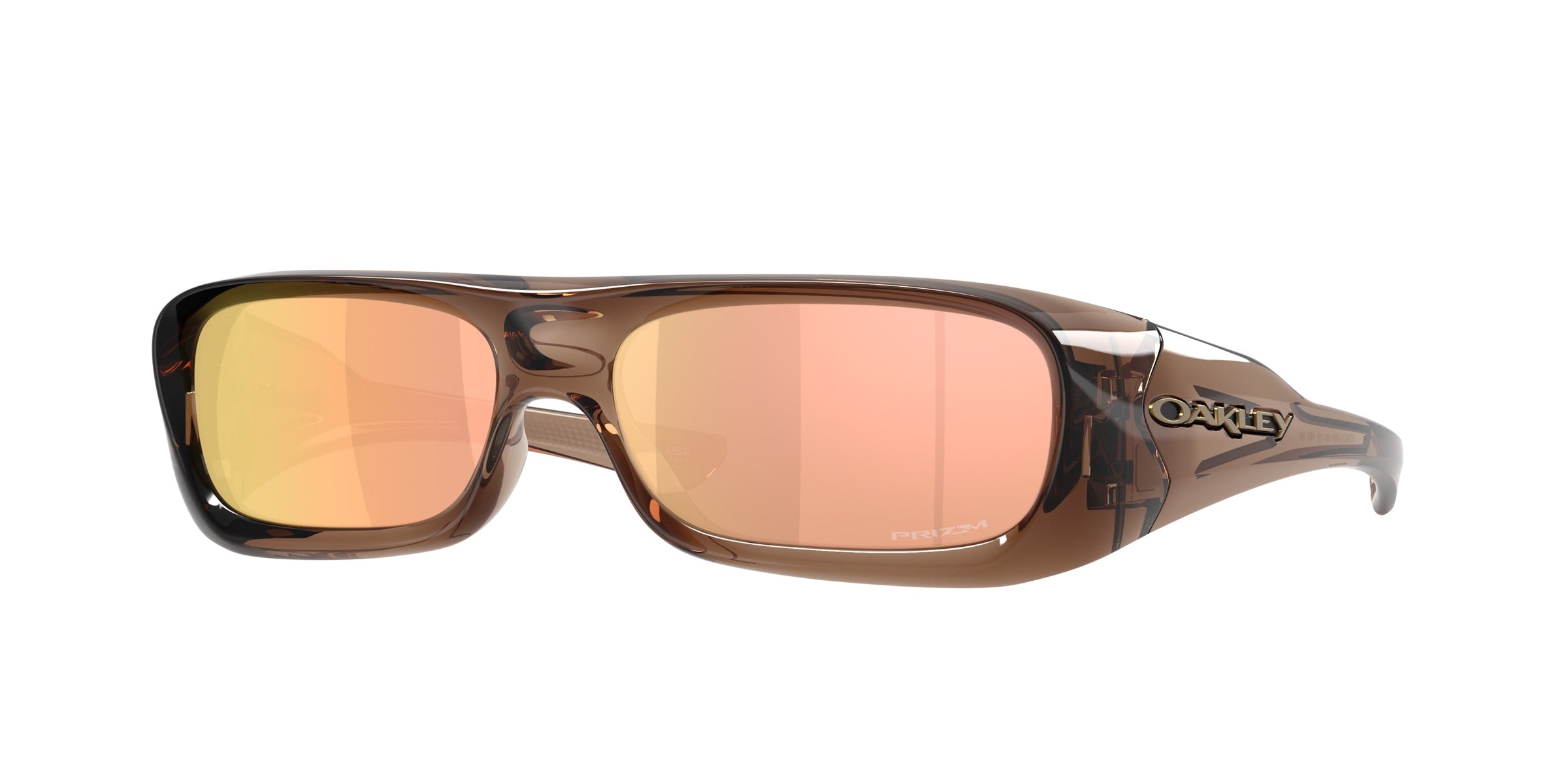 Oakley 0OO9520 Permian Sunglasses in Brown smoke with Prizm rose gold lenses