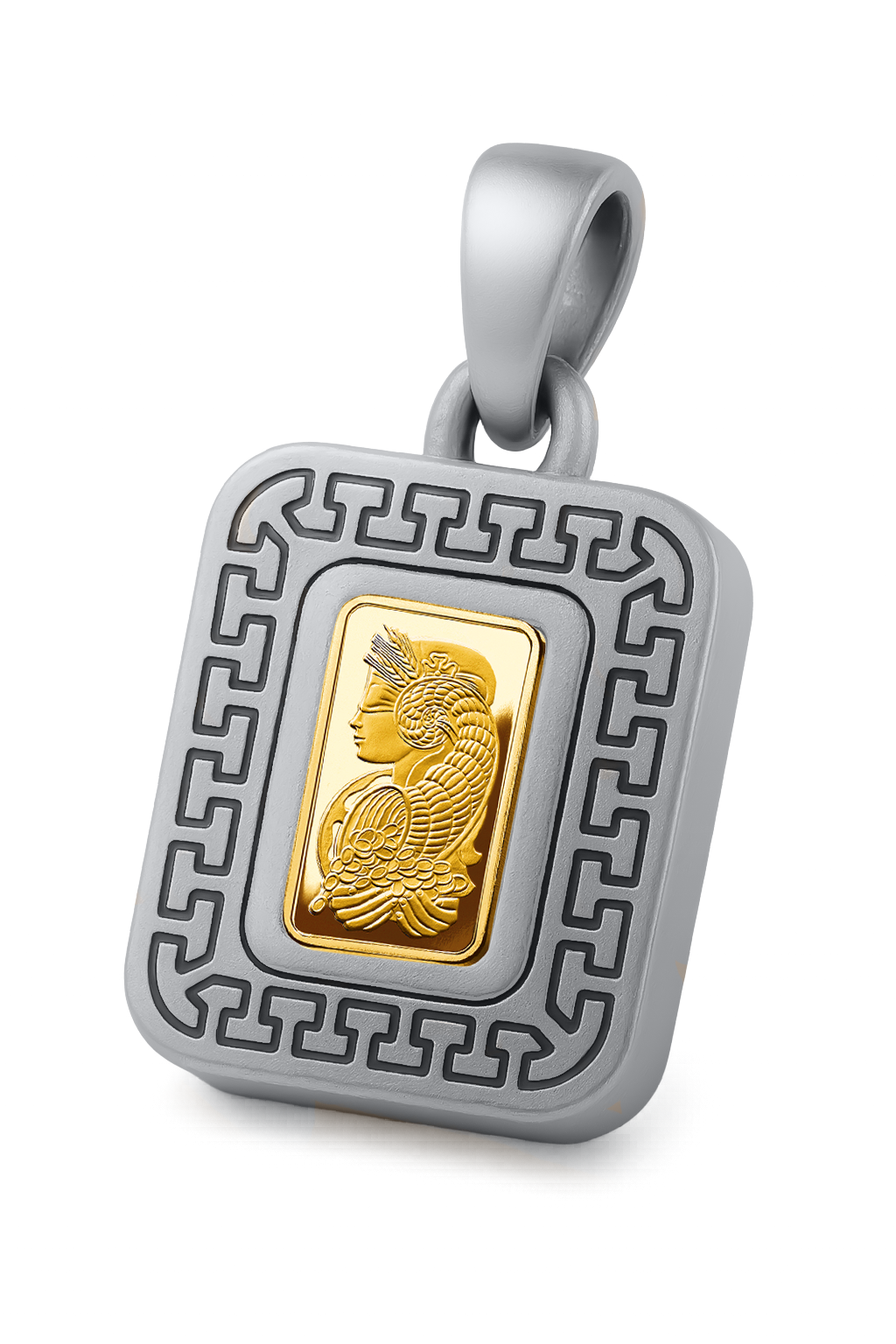 Sterling Silver Gold 24k Pamp Bar Petite Pendant