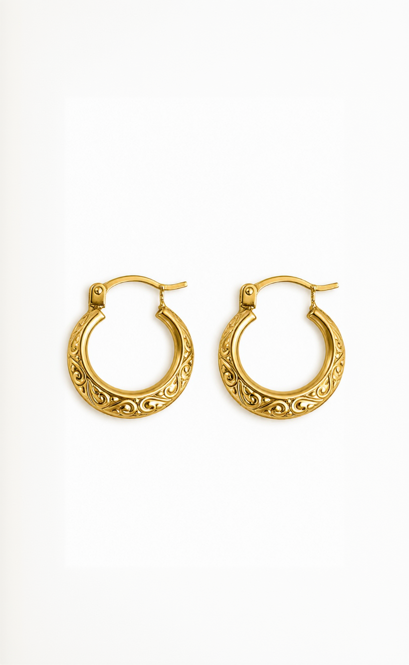 9ct Yellow Pattern Earrings
