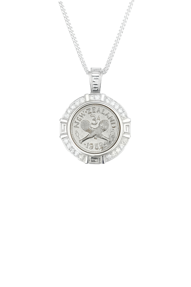 Sterling Silver 3 Pence Coin Pendant + Chain Combo