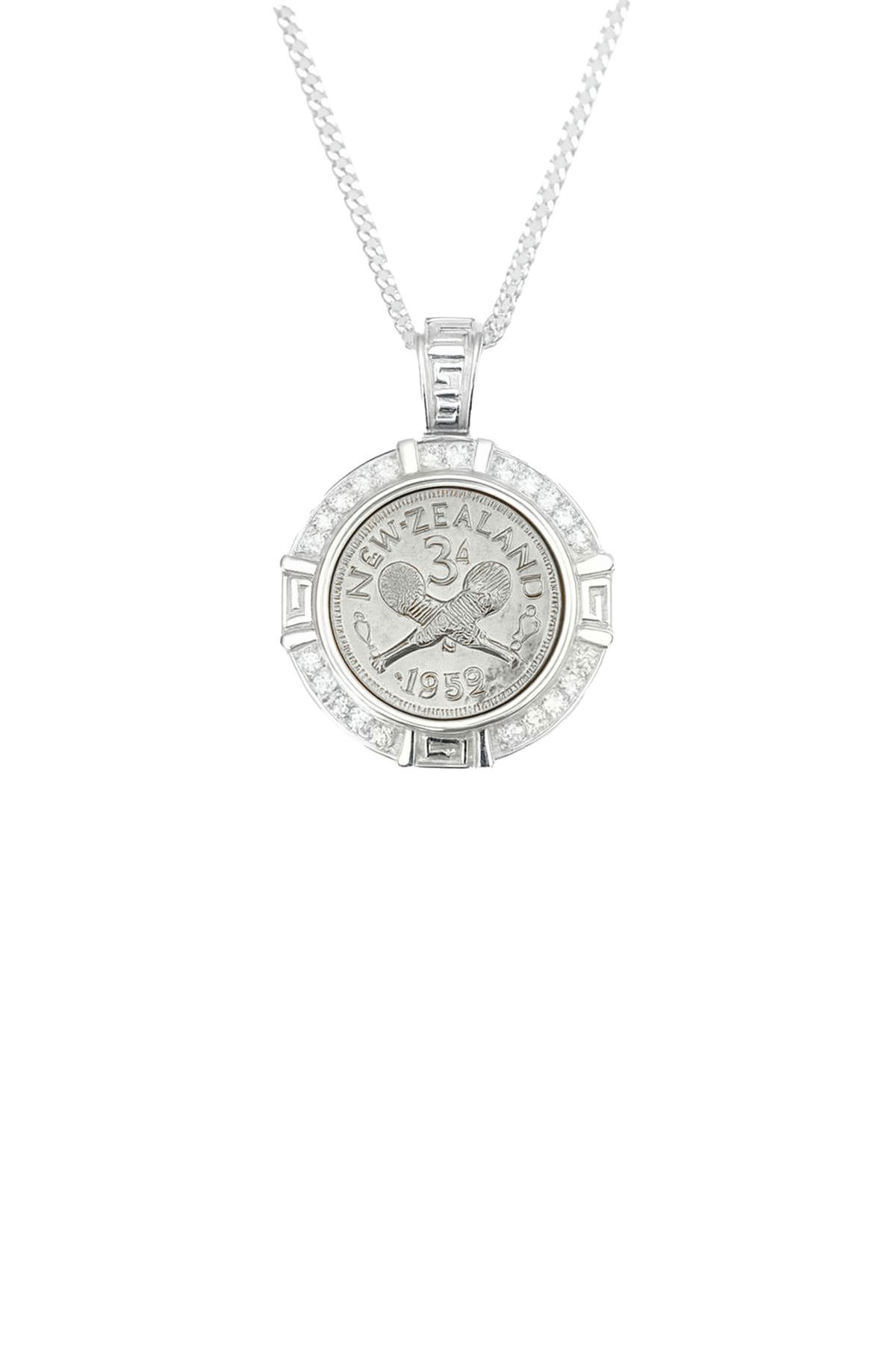 Sterling Silver 3 Pence Coin Pendant + Chain Combo