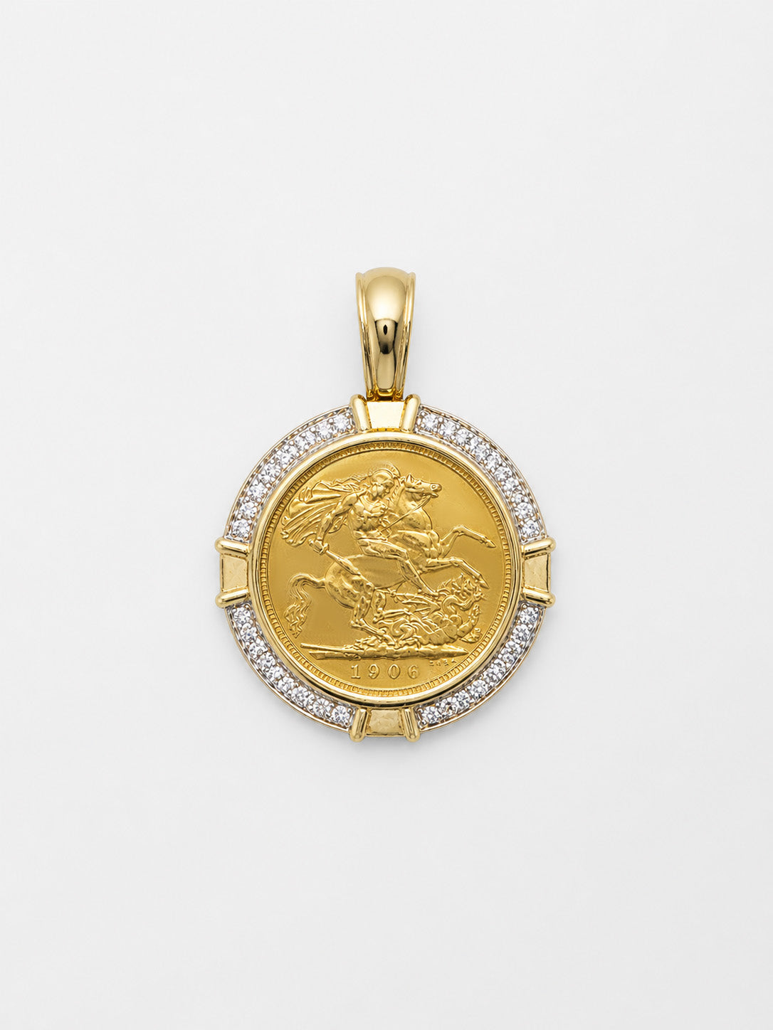 Half Sovereign Pendant With Diamonds Clip On Bail from Mr Money NZ