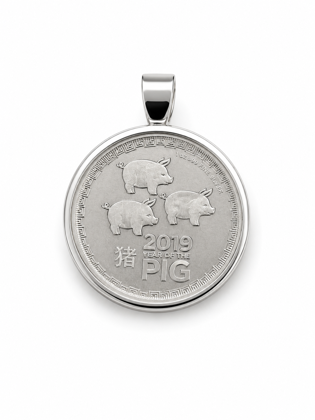 1 oz silver 2019 Year of the Pig pendant