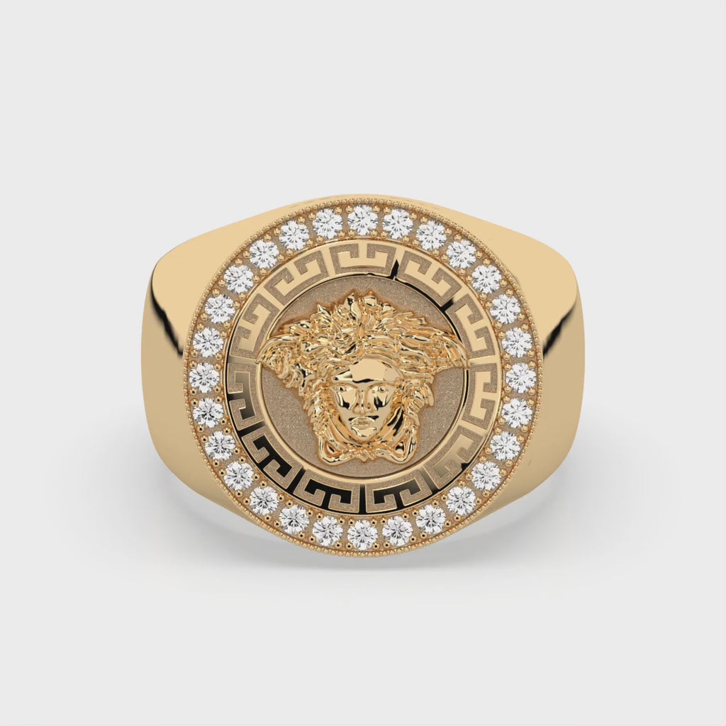 9ct Gold and Diamond Medusa Ring