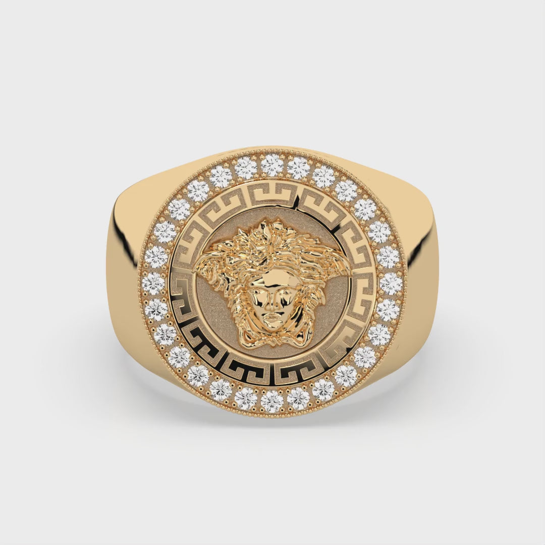 9ct Gold and Diamond Medusa Ring