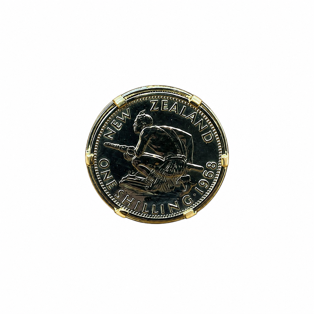 9ct Gold Claw Mount Shilling Coin Ring