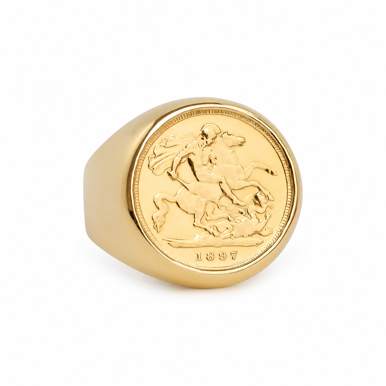 9ct Gold Half Sovereign Ring
