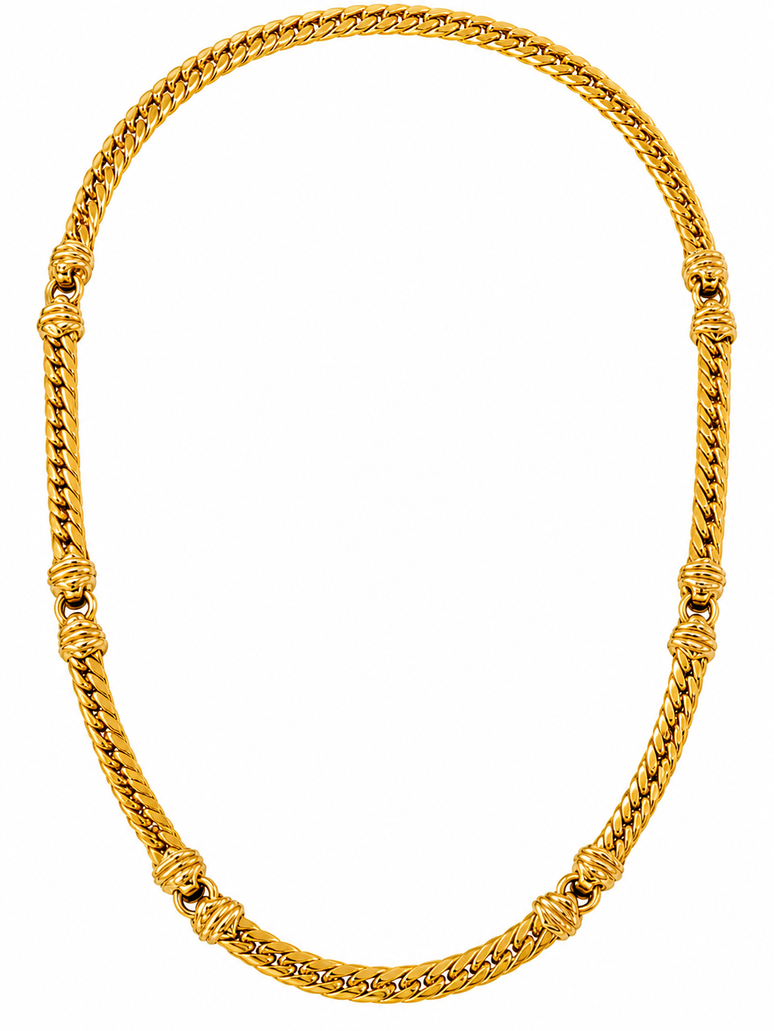 9ct Gold Interlinked Wheat Style Station Chain