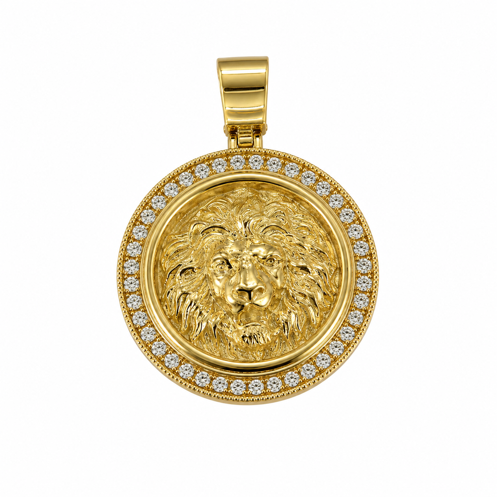 9ct Gold Lion Diamond Pendant