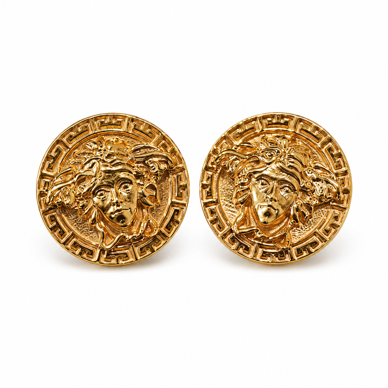 9ct Gold Medusa Earrings – 17mm