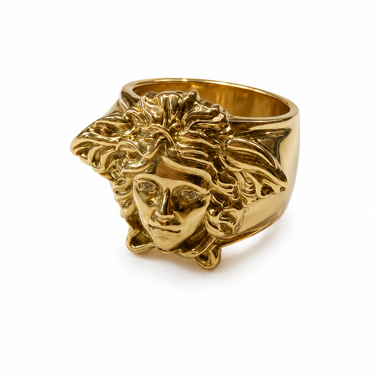 9ct Gold Medusa Head Ring – Diamond Eyes