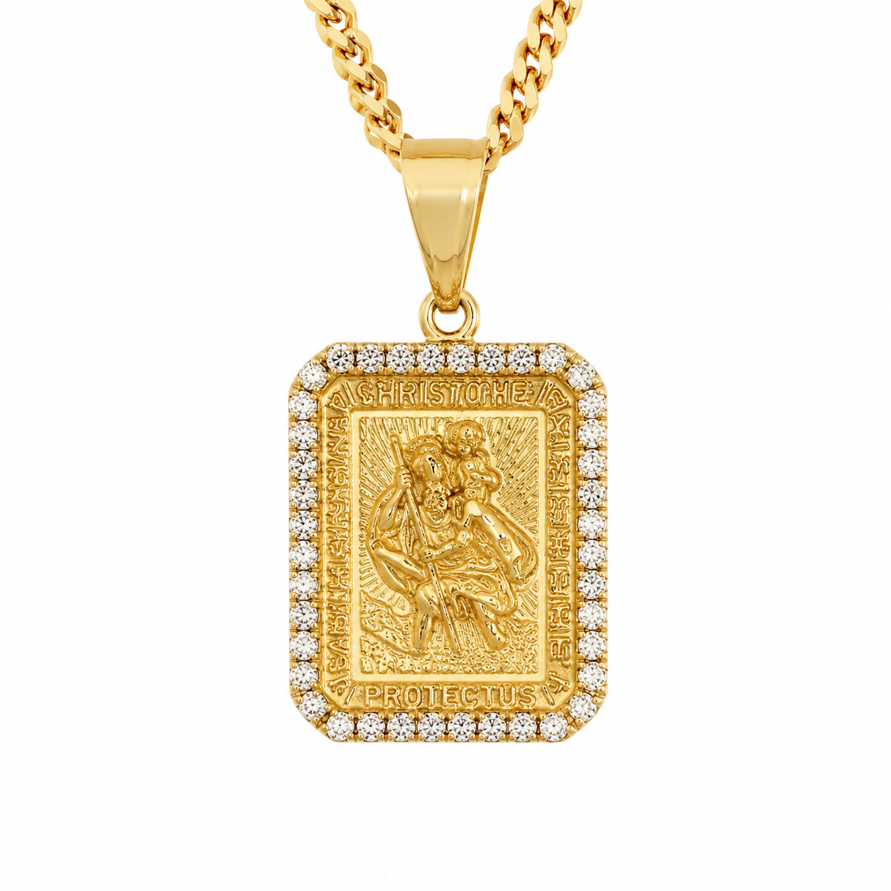 9ct Gold Saint Christopher Diamond Pendant – 0.65ct