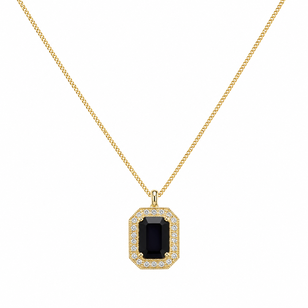 9ct Gold Sapphire & Diamond Pendant Claw & Bead Set