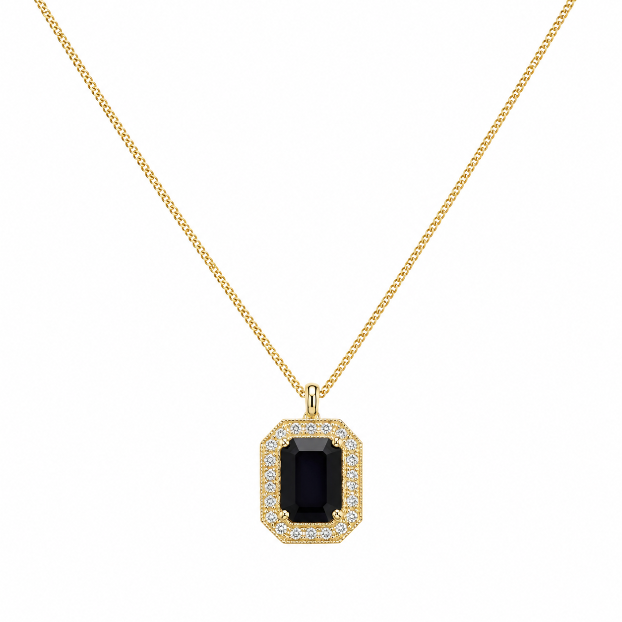 9ct Gold Sapphire & Diamond Pendant Claw & Bead Set