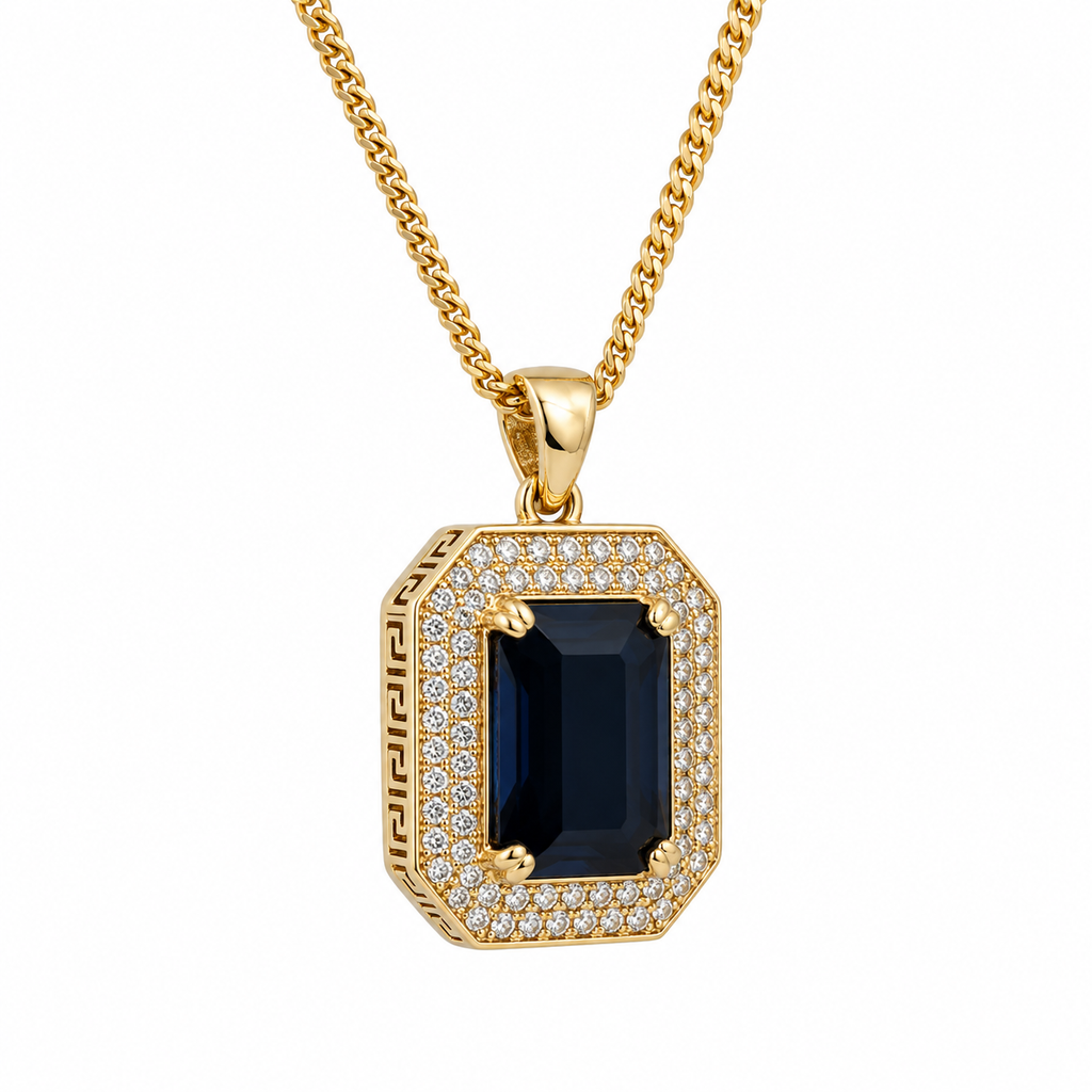 9ct Gold Sapphire & Diamond Pendant Claw & Bead Set