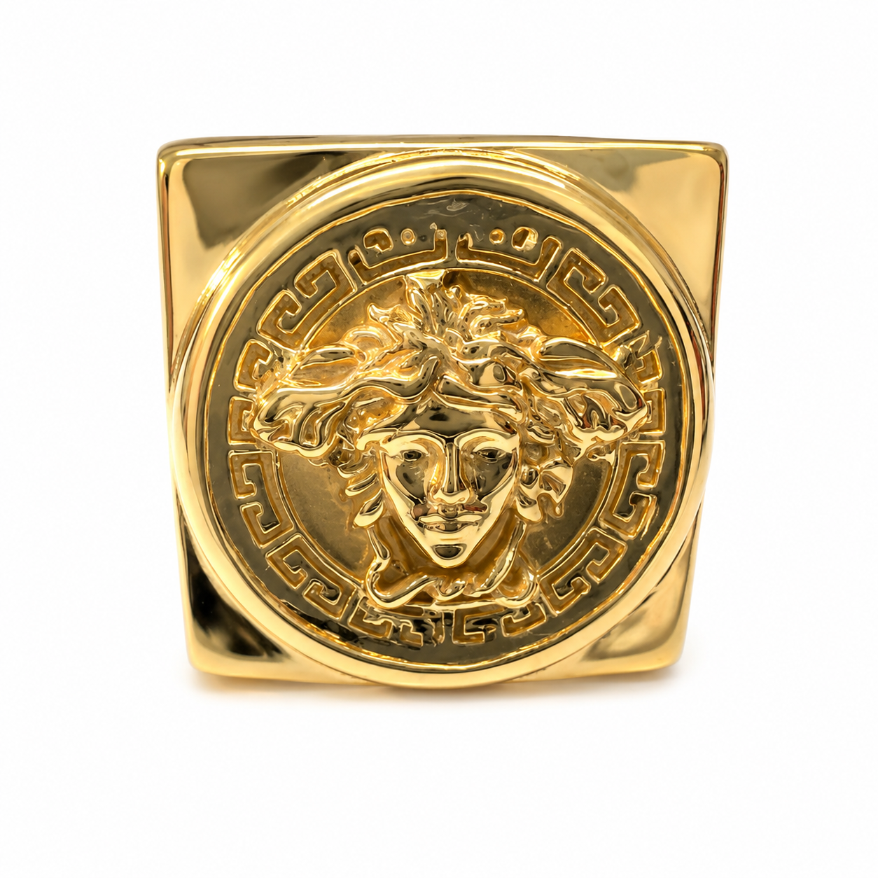 9ct Gold Square Medusa Ring