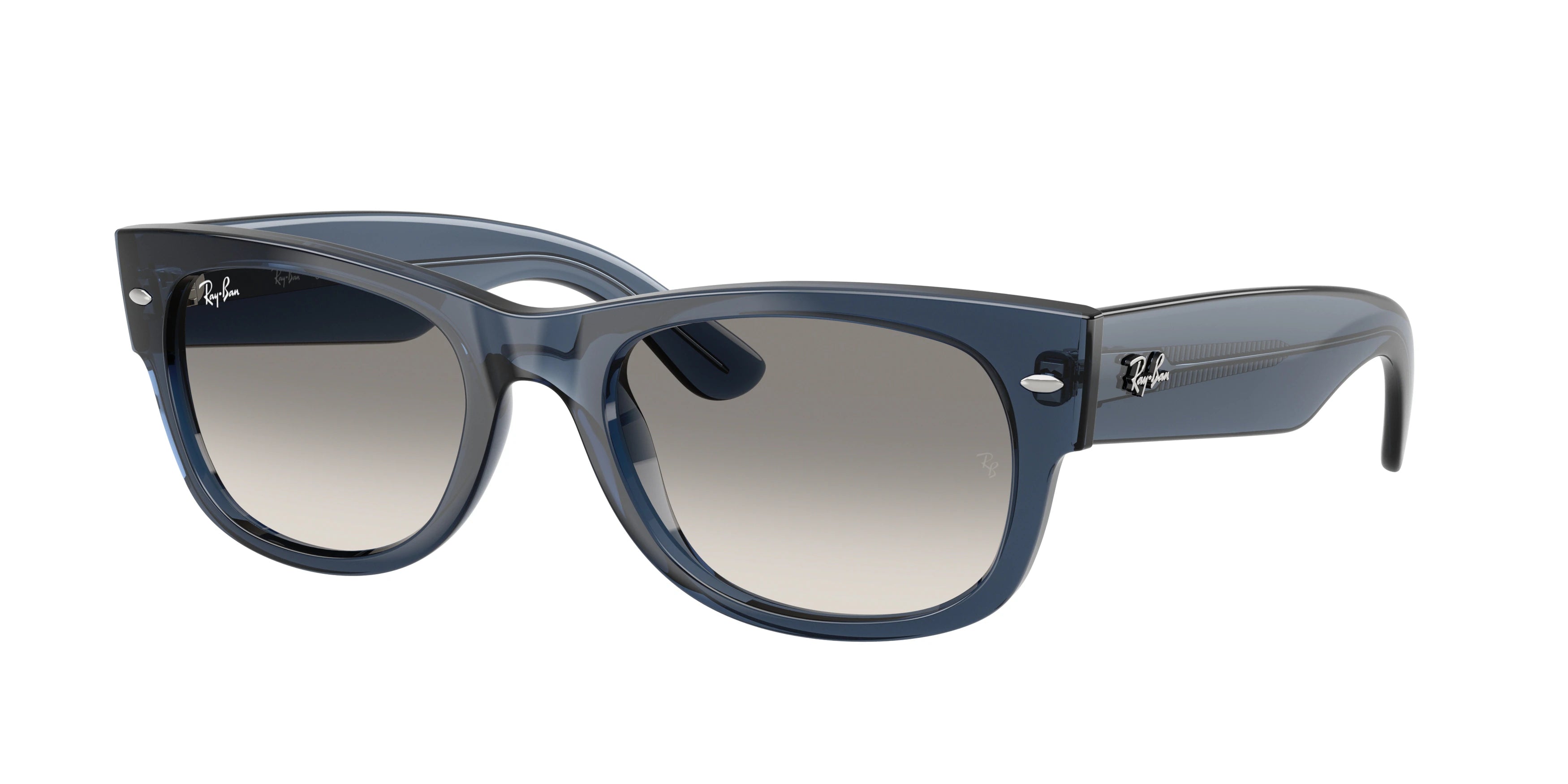 Ray-Ban RB0832S Mega Wayfarer II Sunglasses - Transparent Dark Blue / Clear Gradient Grey - original supplier photo