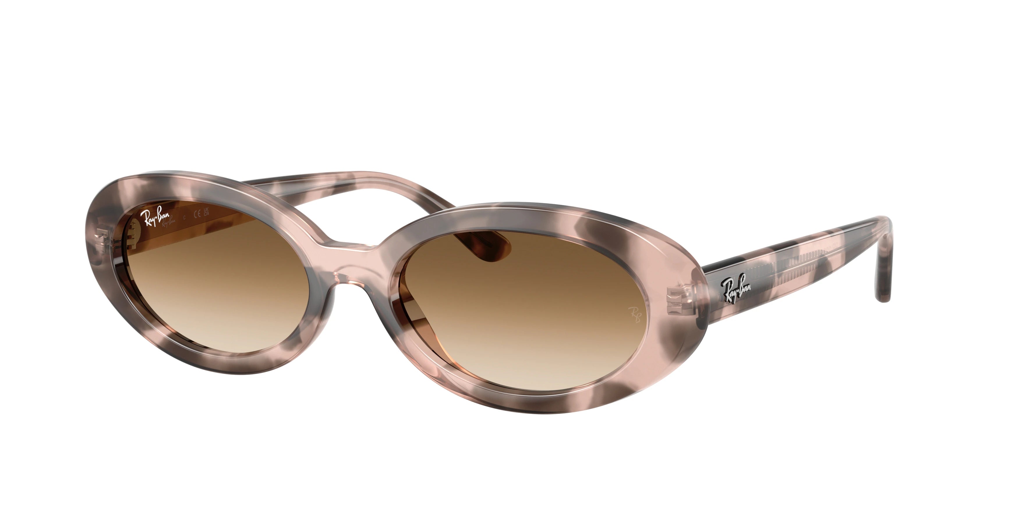 Ray-Ban RB2223 Sunglasses - Opal Pink Havana / Clear Gradient Brown - original supplier photo