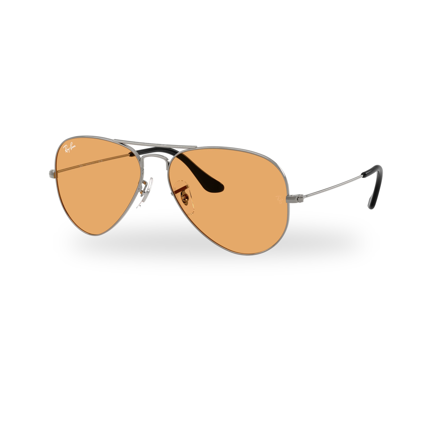 Ray-Ban RB3025 Aviator Large Metal Sunglasses - Gunmetal / Orange supplier product photo - transparent product photo with soft shadow