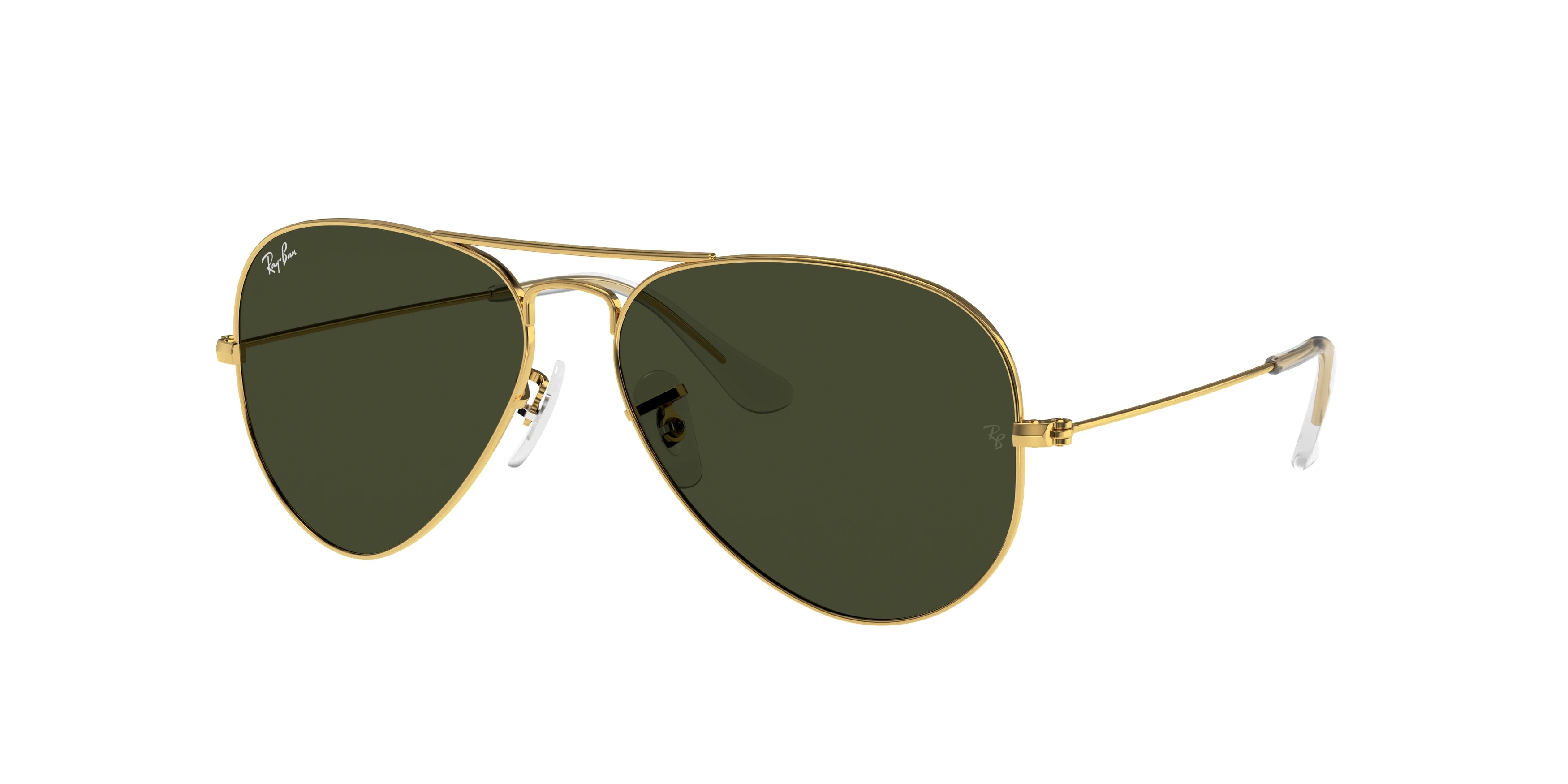 Ray-Ban RB3025 Aviator Large Metal Sunglasses - Arista Gold / G-15 Green - original supplier photo