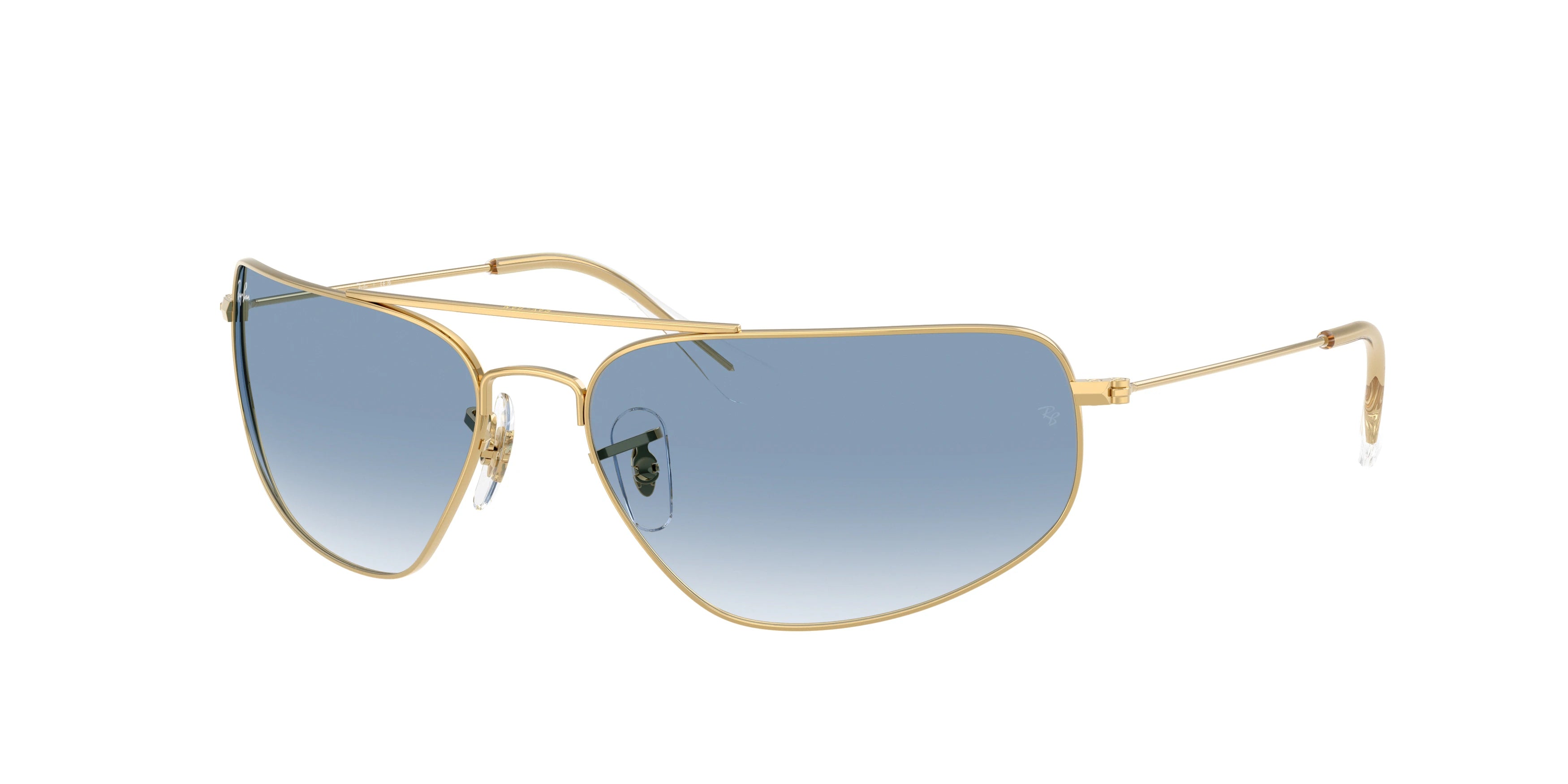Ray-Ban RB3780 Sunglasses - Arista Gold / Clear Gradient Blue - original supplier photo