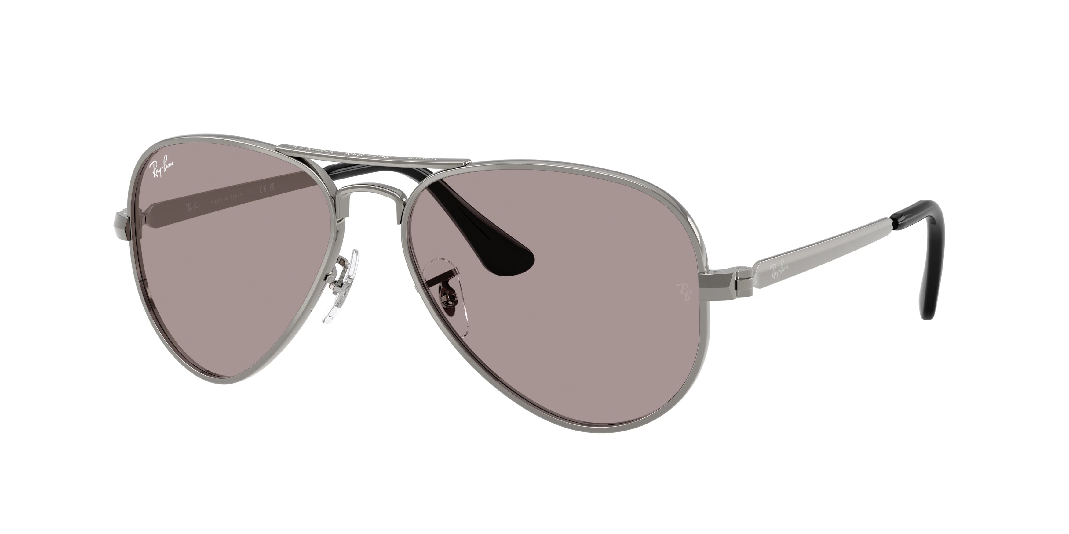 Ray-Ban RB3925 Aviator Max Sunglasses - Gunmetal / Violet - original supplier photo