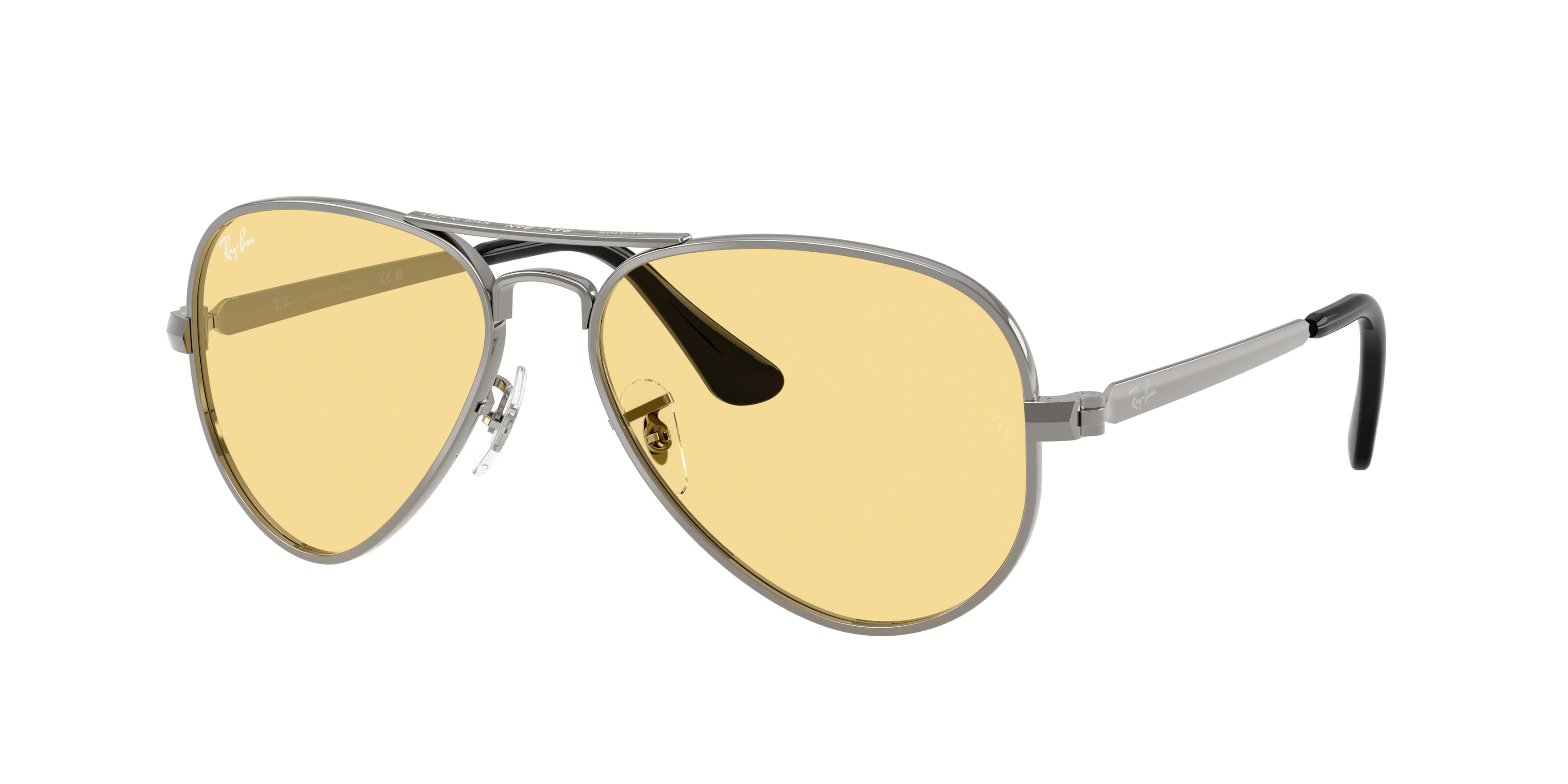 Ray-Ban RB3925 Aviator Max Sunglasses - Gunmetal / Yellow - original supplier photo