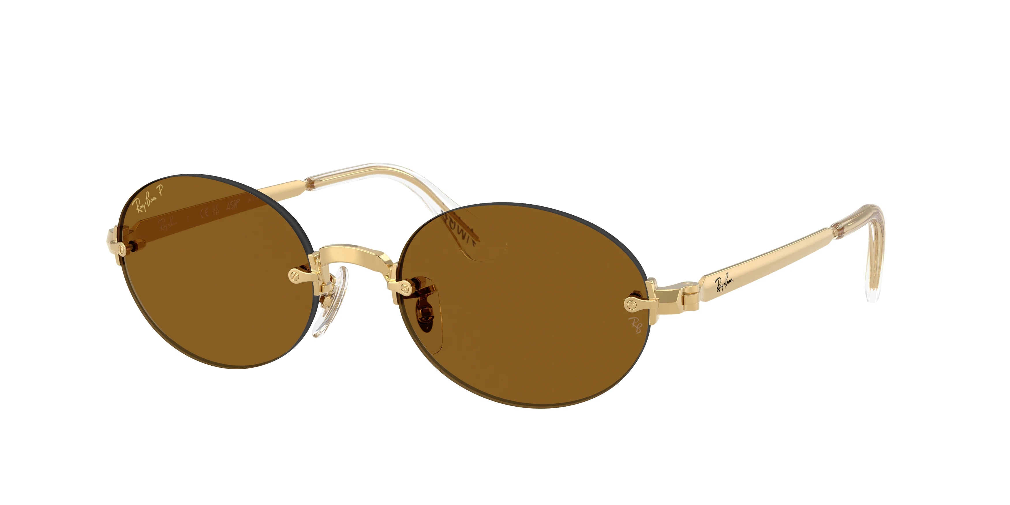 Ray-Ban RB3929 BY A$AP Rocky Sunglasses in Arista gold with Dark brown polarized lenses - original supplier photo