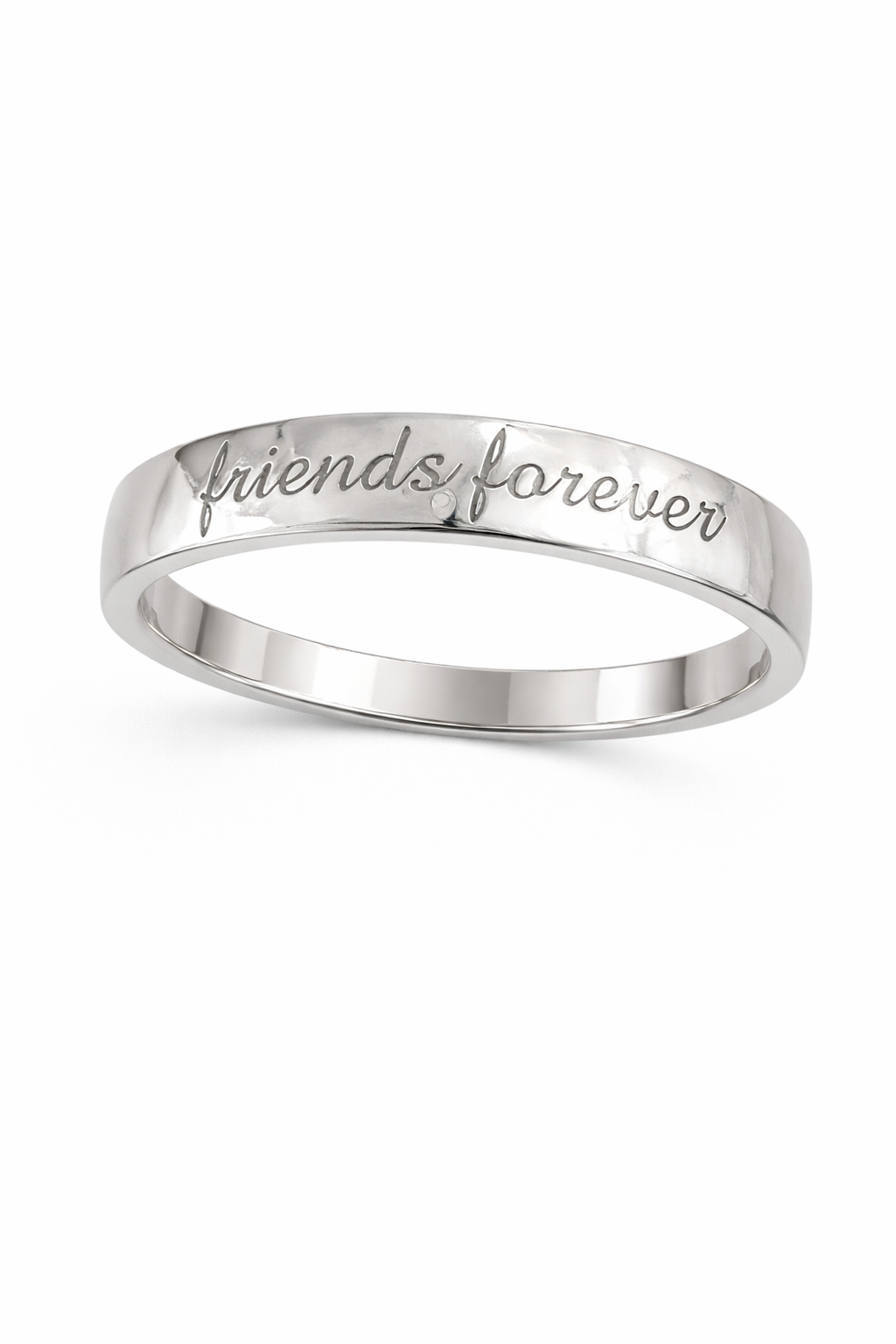 Sterling Silver “Friends Forever” Engraved Band Ring