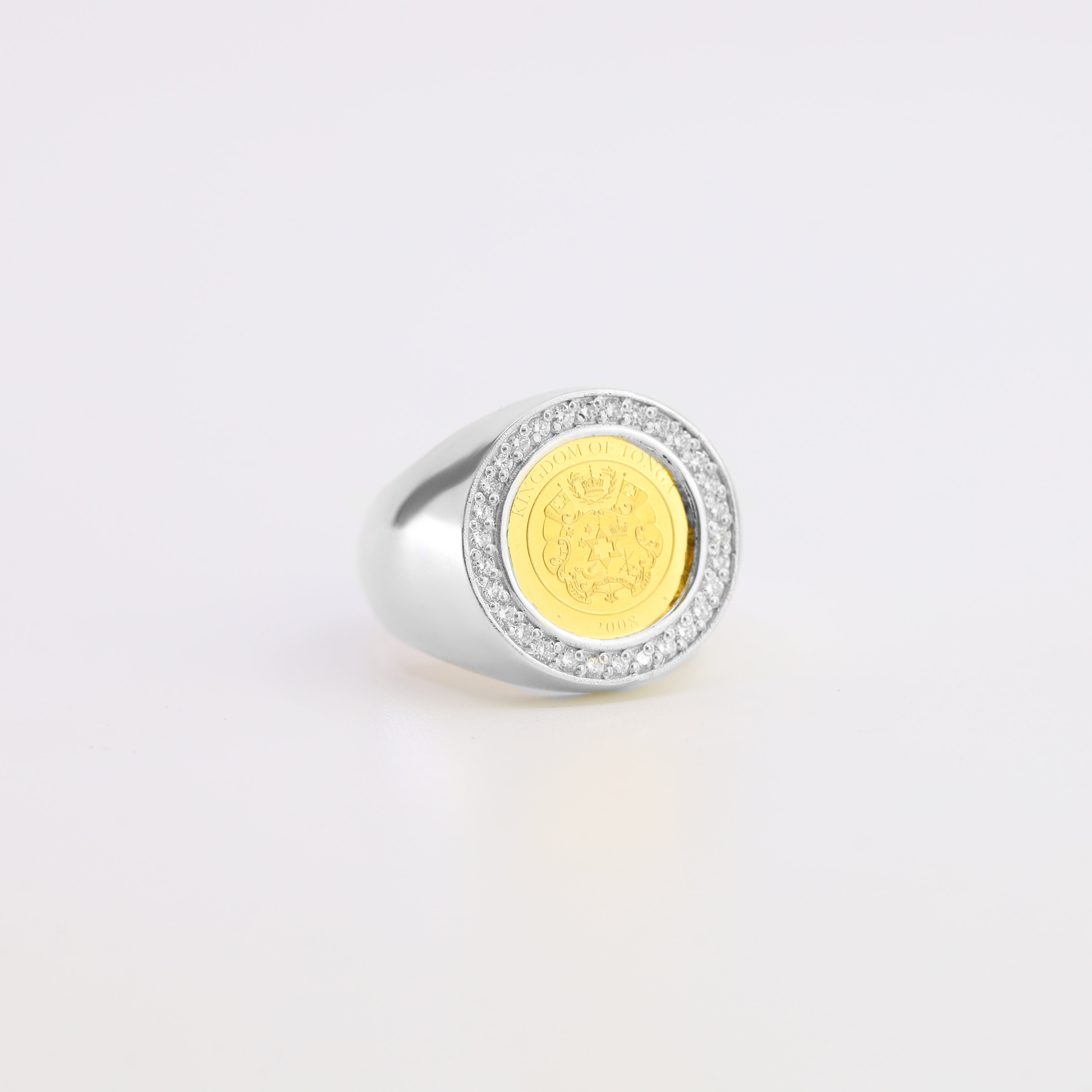 Kingdom of Tonga Ring 22k Coin