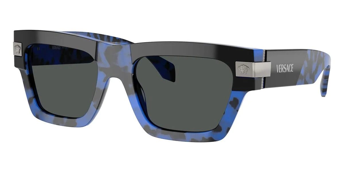 Versace Havana Blue Frame Sunglasses