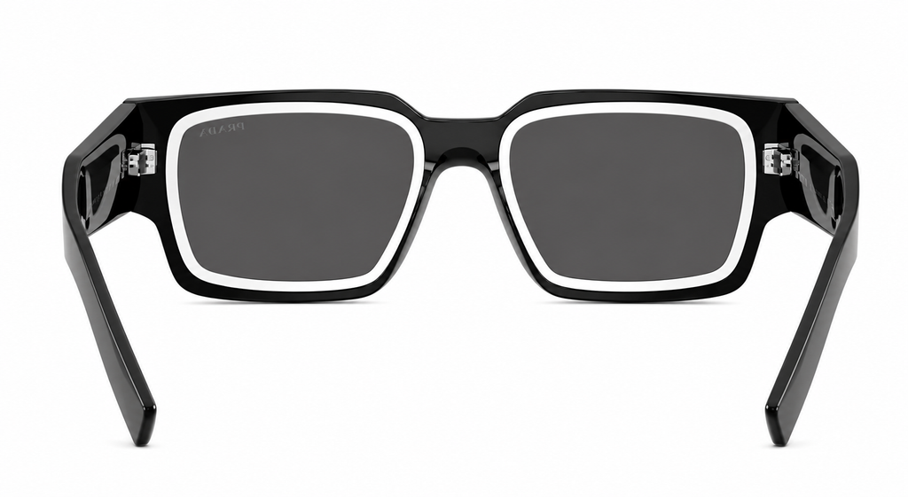 Prada PR B17S Black Rectangle Sunglasses
