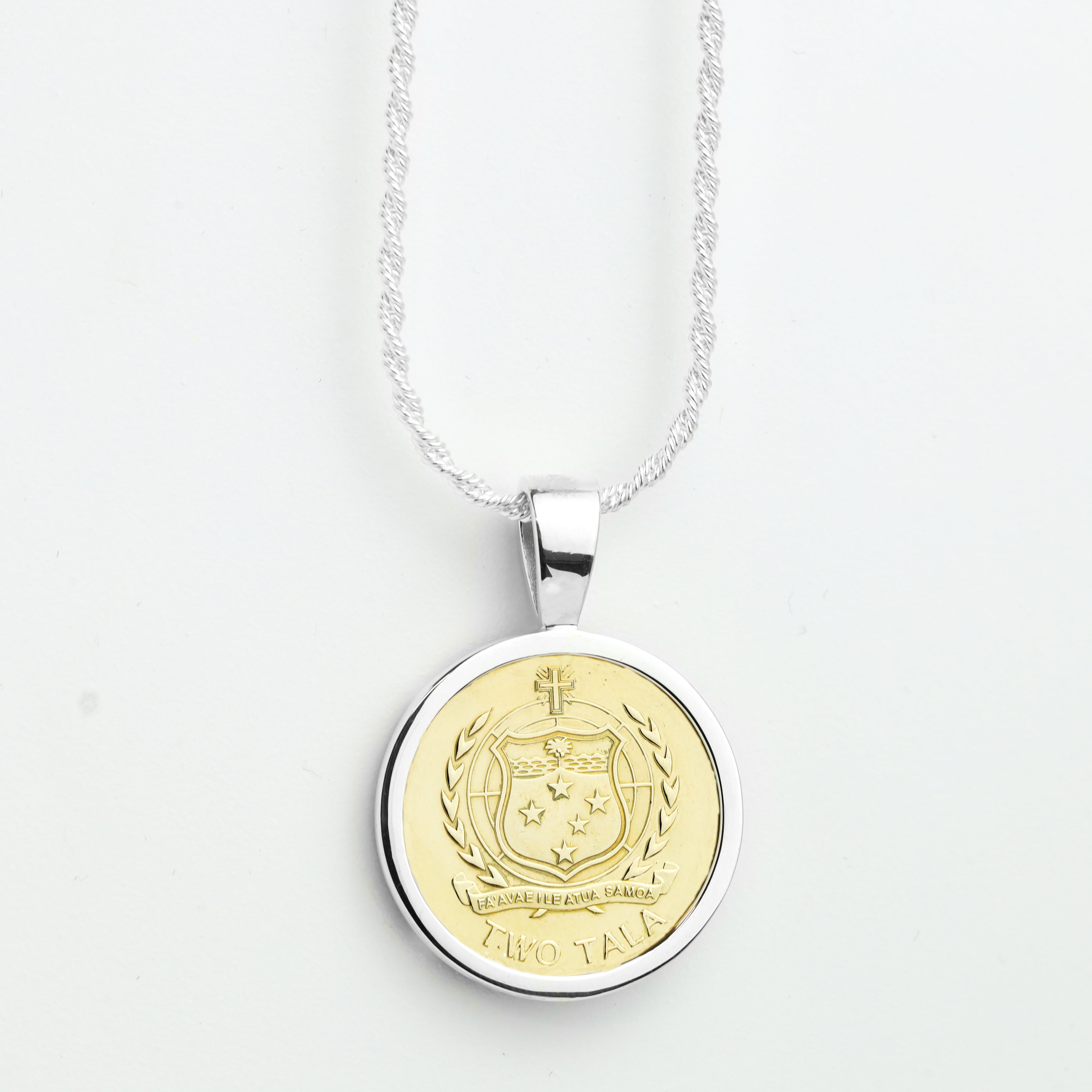 Sterling Silver Samoan Coin Pendant + Chain | Samoan Jewellery NZ – Mr ...