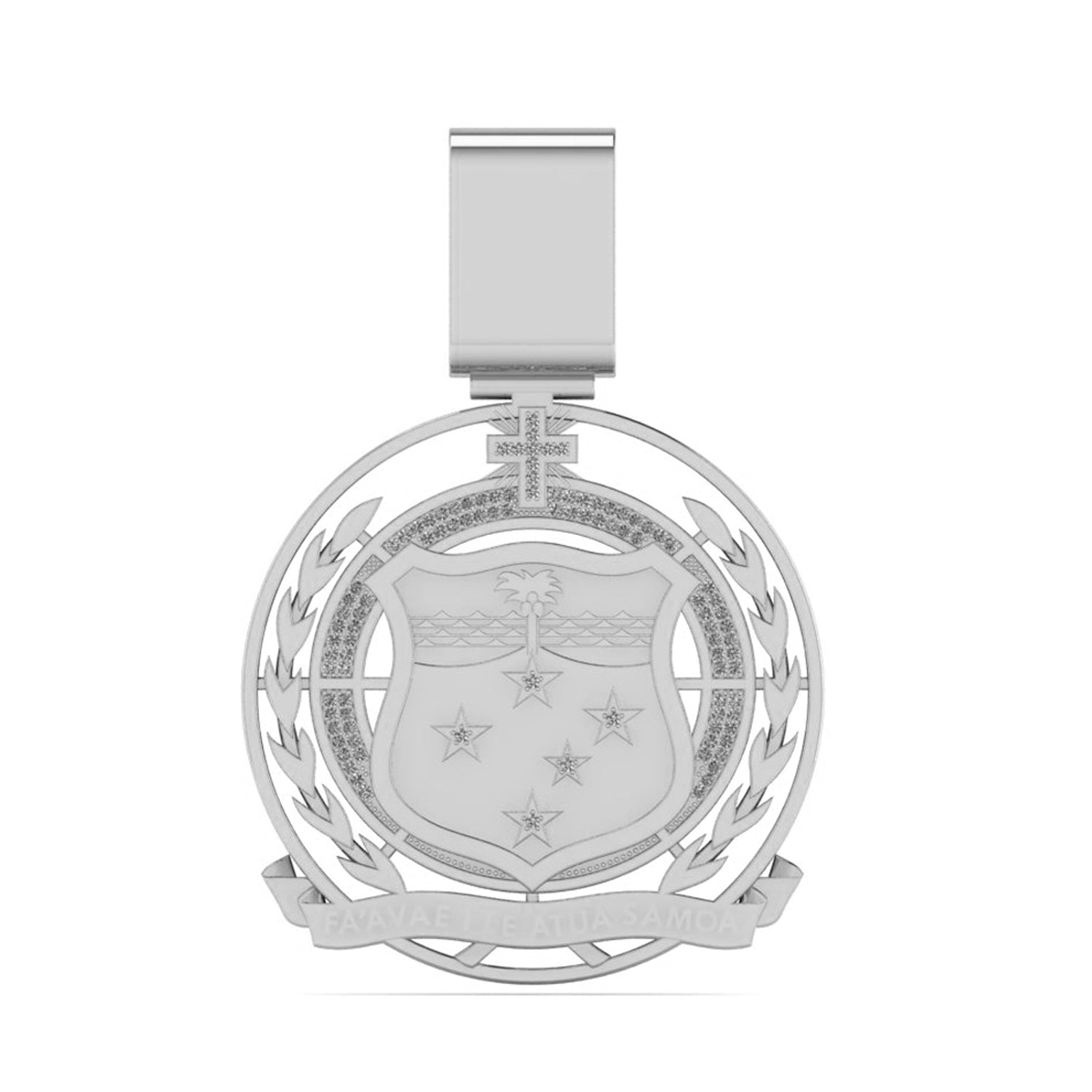 Samoan Large Sterling Silver Pendant