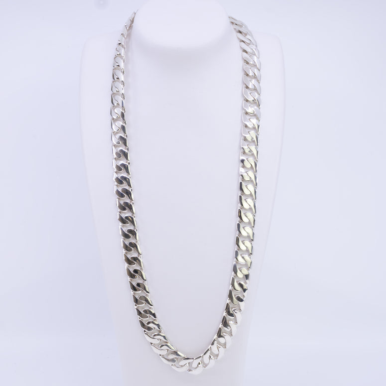 Curb Link Silver Chain 60cm
